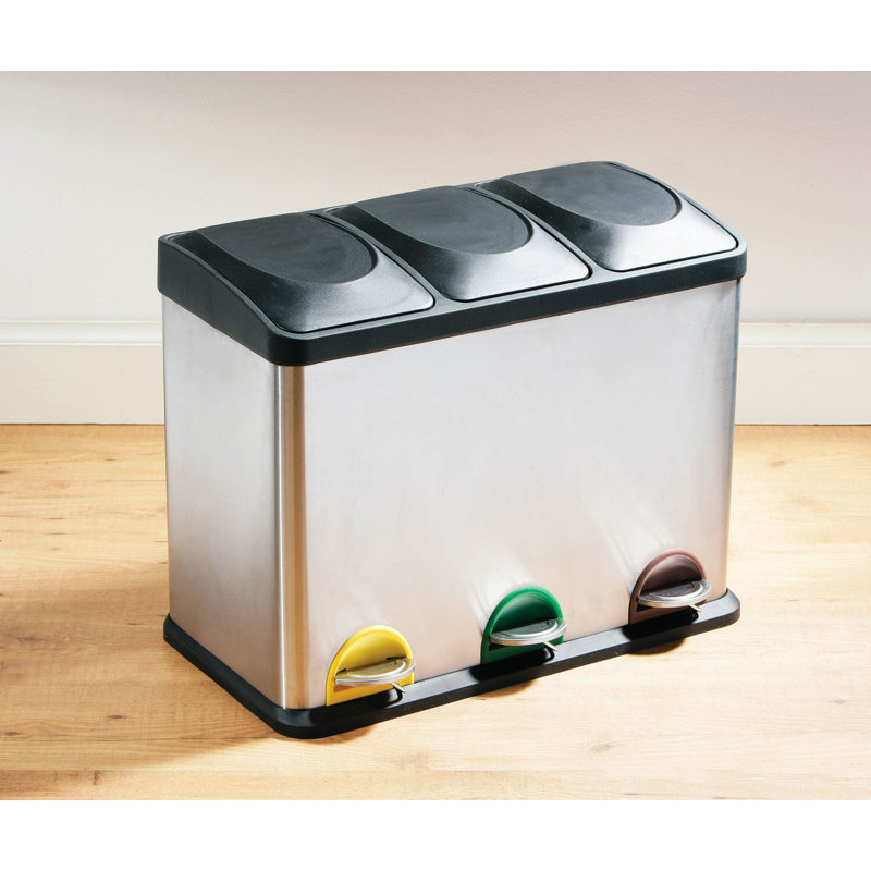 Castleton Home 45L Recycle Pedal Bin with 3 Compartments & Reviews